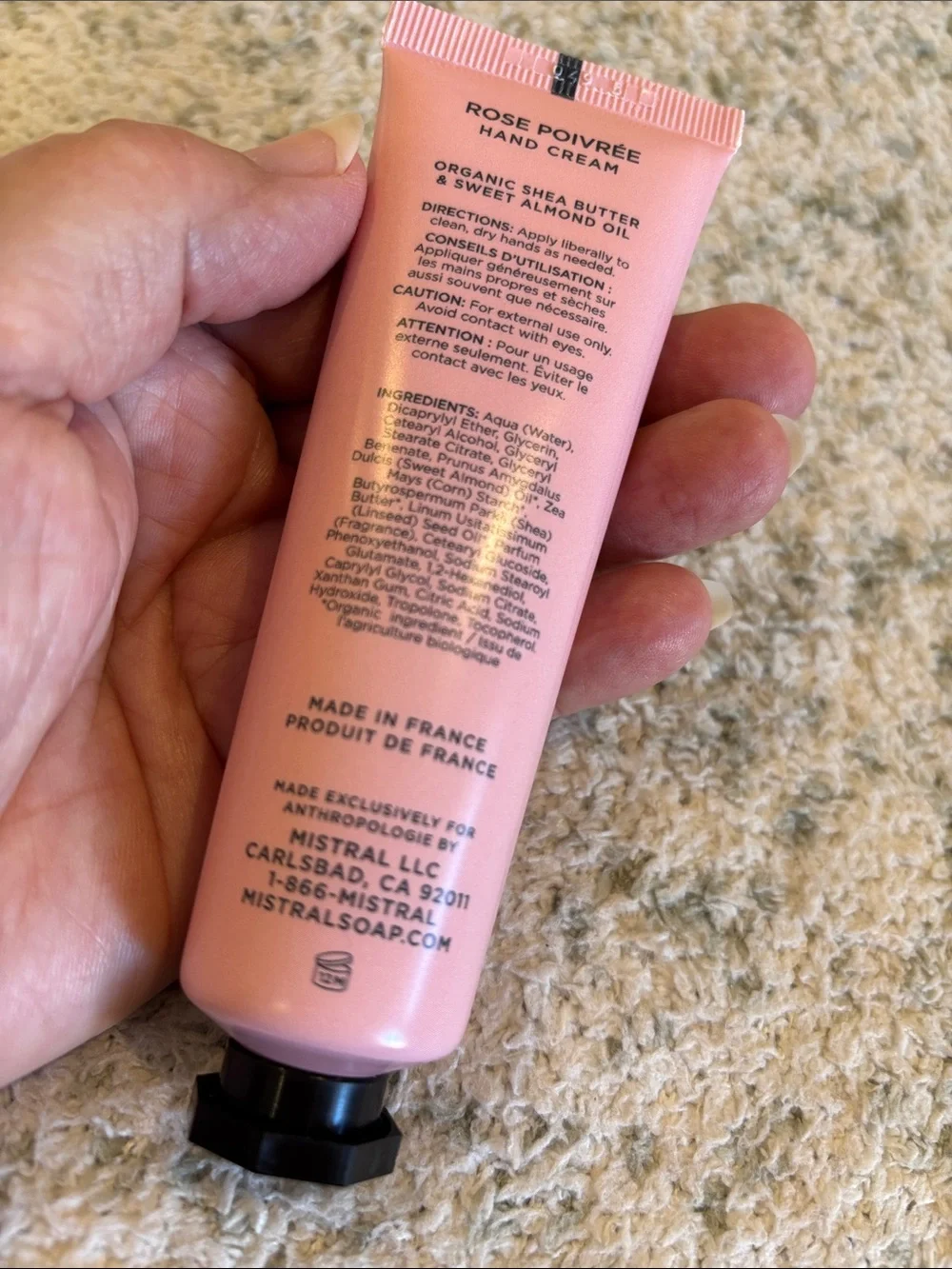 Mistral Rose Poivrée Scented Luxury Hand Cream France NWT 2oz.